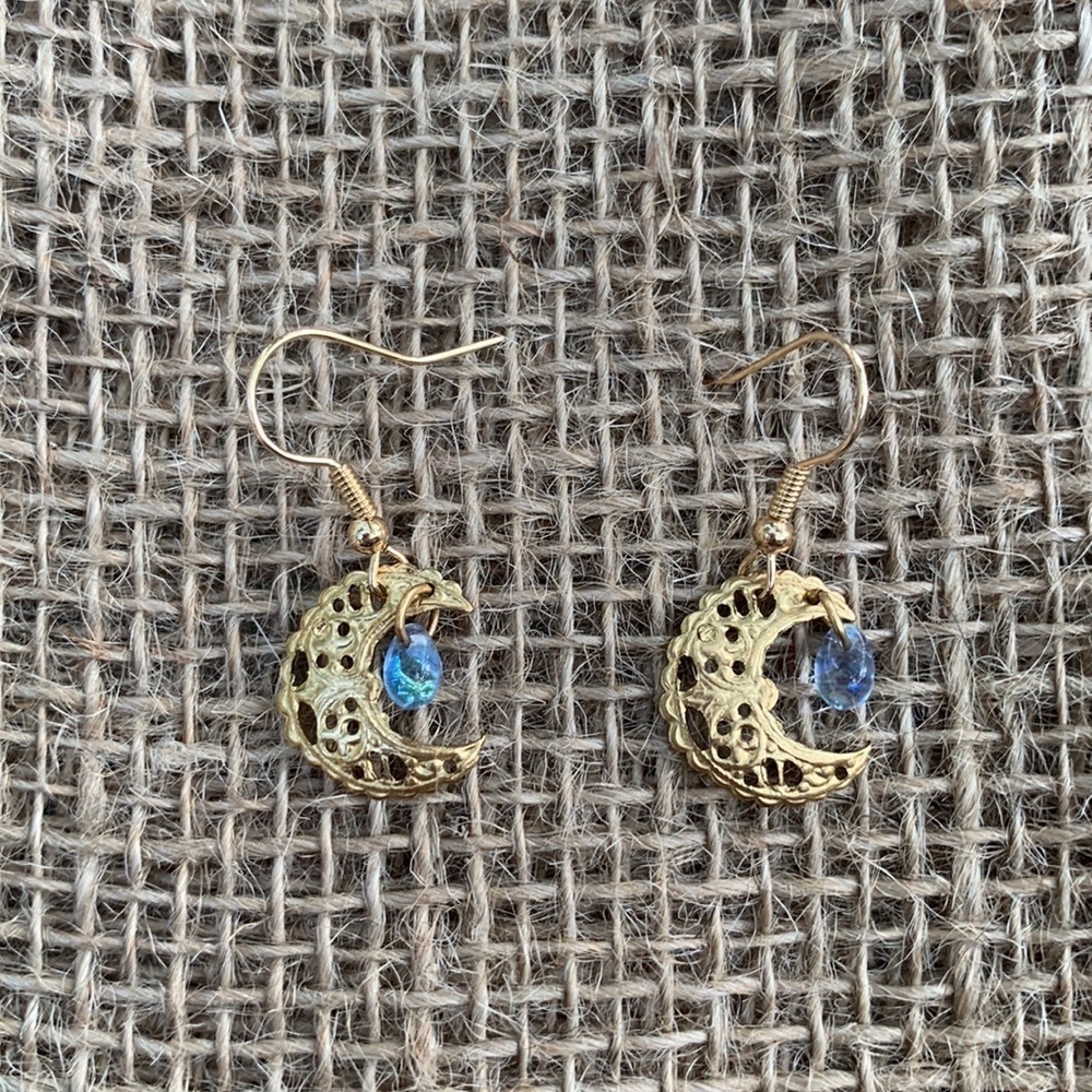 Nwt Handmade Moon Earrings